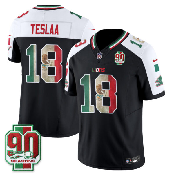 Detroit Lions Isaac TeSlaa Mexico Edition Vapor Jersey - All Stitched - Alternate