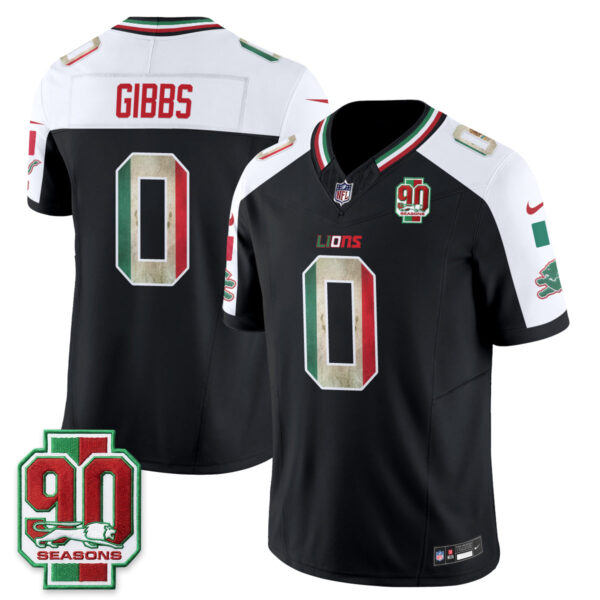 Detroit Lions Jahmyr Gibbs Mexico Edition Vapor Jersey - All Stitched - Alternate