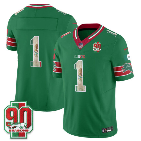 Detroit Lions Team Mexico Edition Vapor Jersey - All Stitched - Green