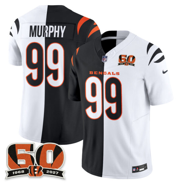 Cincinnati Bengals Myles Murphy Split Edition Vapor Jersey - All Stitched - Black White
