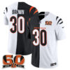Cincinnati Bengals Chase Brown Split Edition Vapor Jersey - All Stitched - Black White