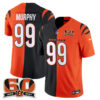 Cincinnati Bengals Myles Murphy Split Edition Vapor Jersey - All Stitched - Black Orange