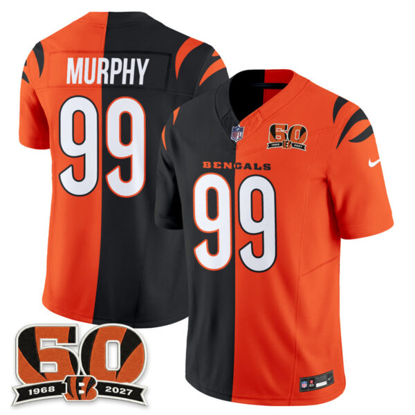 Cincinnati Bengals Myles Murphy Split Edition Vapor Jersey - All Stitched - Black Orange