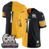 Pittsburgh Steelers Team Super Bowl Split Vapor Limited Jersey - All Stitched - Black Yellow