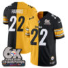 Pittsburgh Steelers Najee Harris Super Bowl Split Vapor Limited Jersey - All Stitched - Black Yellow