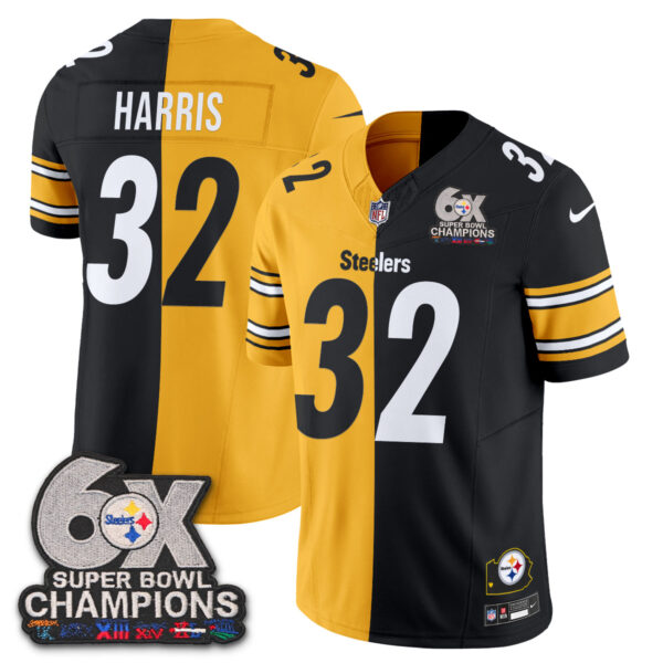 Pittsburgh Steelers Franco Harris Super Bowl Split Vapor Limited Jersey - All Stitched - Black Yellow
