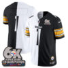 Pittsburgh Steelers Team Super Bowl Split Vapor Limited Jersey - All Stitched - Black White