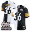Pittsburgh Steelers Jerome Bettis Super Bowl Split Vapor Limited Jersey - All Stitched - Black White