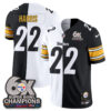 Pittsburgh Steelers Najee Harris Super Bowl Split Vapor Limited Jersey - All Stitched - Black White
