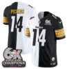 Pittsburgh Steelers George Pickens Super Bowl Split Vapor Limited Jersey - All Stitched - Black White