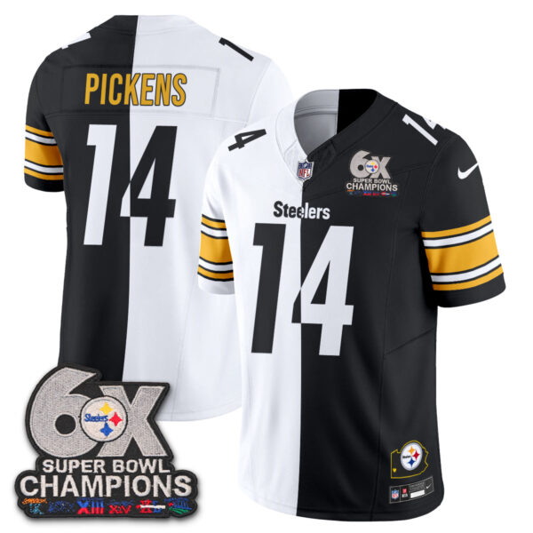 Pittsburgh Steelers George Pickens Super Bowl Split Vapor Limited Jersey - All Stitched - Black White
