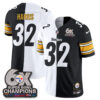 Pittsburgh Steelers Franco Harris Super Bowl Split Vapor Limited Jersey - All Stitched - Black White