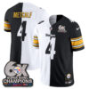 Pittsburgh Steelers DK Metcalf Super Bowl Split Vapor Limited Jersey - All Stitched - Black White