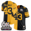 Pittsburgh Steelers Troy Polamalu Super Bowl Split Vapor Limited Jersey - All Stitched - Throwback
