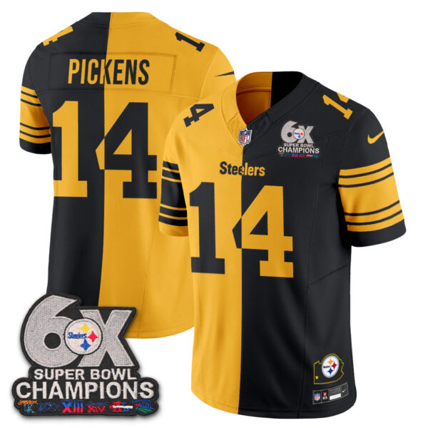 Pittsburgh Steelers George Pickens Super Bowl Split Vapor Limited Jersey - All Stitched - Throwback