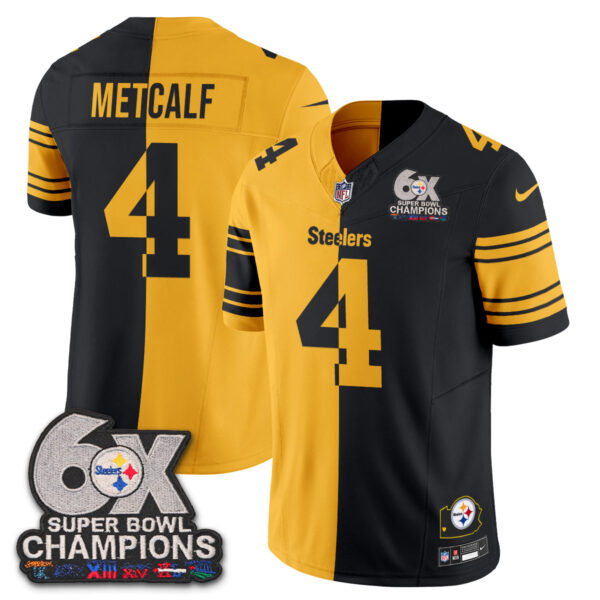 Pittsburgh Steelers DK Metcalf Super Bowl Split Vapor Limited Jersey - All Stitched - Throwback