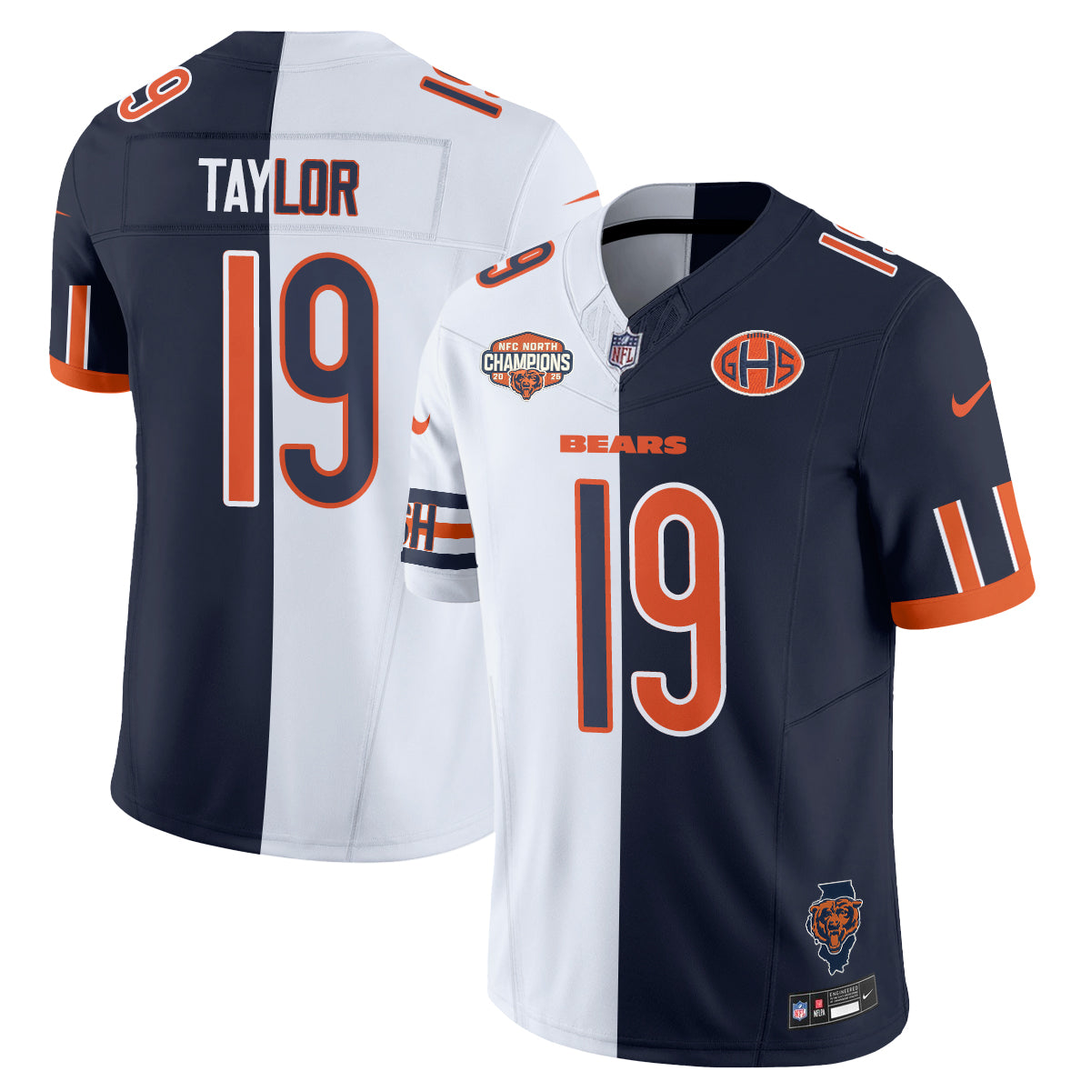 Chicago Bears Tory Taylor 2026 Split Vapor Limited Jersey - All Stitched - White Rivalrie