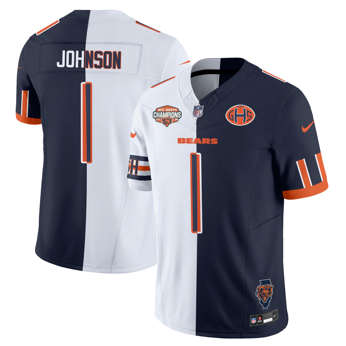 Chicago Bears Jaylon Johnson 2026 Split Vapor Limited Jersey - All Stitched - White Rivalrie