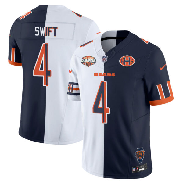 Chicago Bears D'Andre Swift 2026 Split Vapor Limited Jersey - All Stitched - White Rivalrie