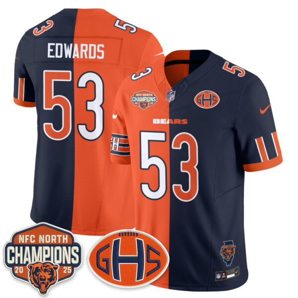 Chicago Bears T.J. Edwards 2026 Split Vapor Limited Jersey - All Stitched - Orange Rivalries