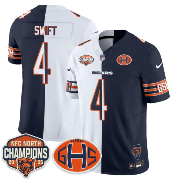 Chicago Bears D'Andre Swift 2026 Split Vapor Limited Jersey - All Stitched - Navy White
