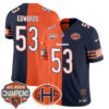 Chicago Bears T.J. Edwards 2026 Split Vapor Limited Jersey - All Stitched - Navy Orange