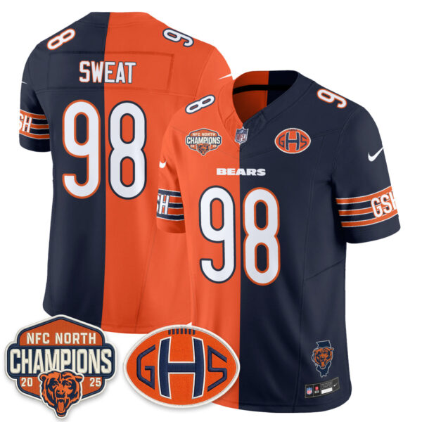 Chicago Bears Montez Sweat 2026 Split Vapor Limited Jersey - All Stitched - Navy Orange