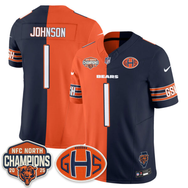Chicago Bears Jaylon Johnson 2026 Split Vapor Limited Jersey - All Stitched - Navy Orange
