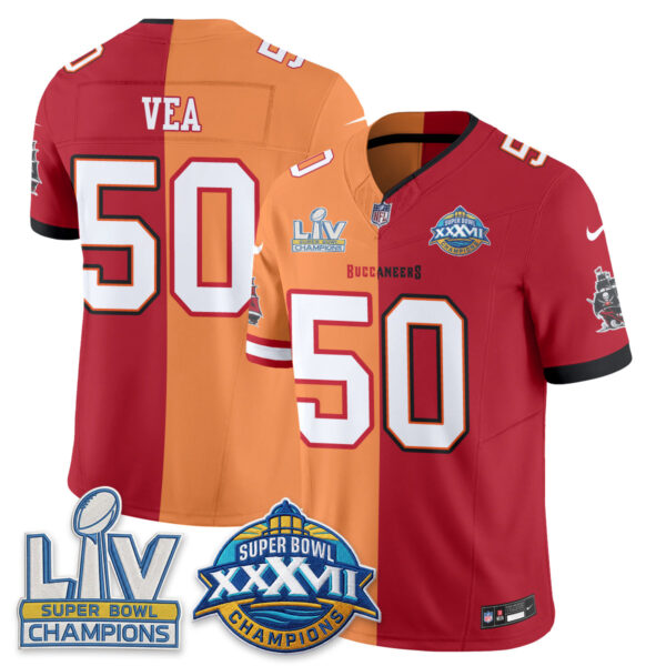 Tampa Bay Buccaneers Vita Vea Super Bowl Split Vapor Limited Jersey - All Stitched - Red Creamsicle
