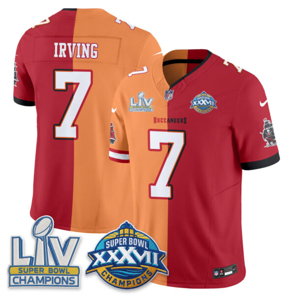 Tampa Bay Buccaneers Bucky Irving Super Bowl Split Vapor Limited Jersey - All Stitched - Red Creamsicle