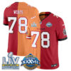 Tampa Bay Buccaneers Tristan Wirfs Super Bowl Split Vapor Limited Jersey - All Stitched - Red Creamsicle