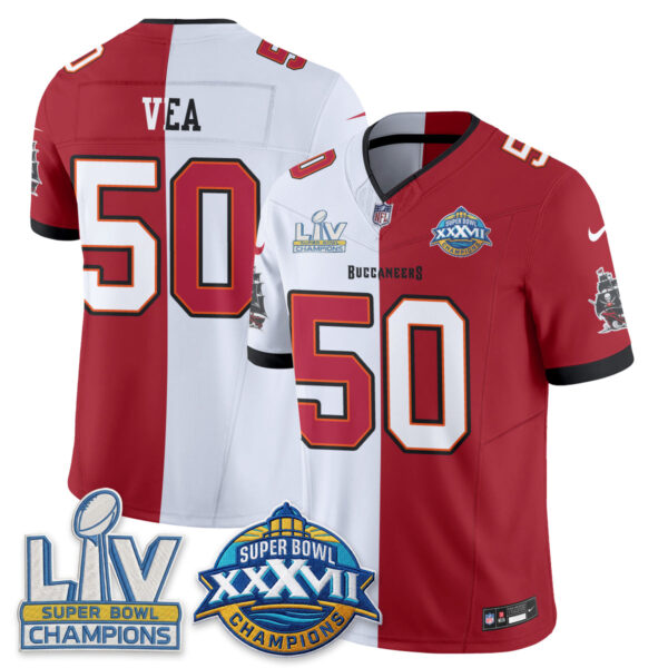 Tampa Bay Buccaneers Vita Vea Super Bowl Split Vapor Limited Jersey - All Stitched - White Red