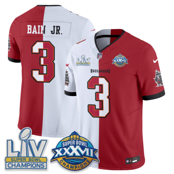Tampa Bay Buccaneers Rueben Bain Jr. Super Bowl Split Vapor Limited Jersey - All Stitched - White Red