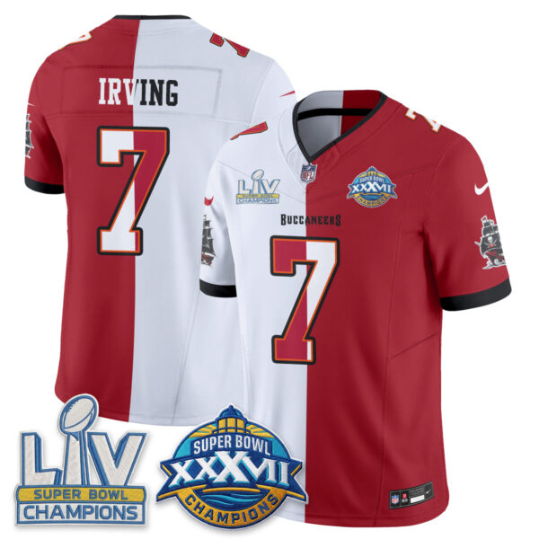 Tampa Bay Buccaneers Bucky Irving Super Bowl Split Vapor Limited Jersey - All Stitched - White Red
