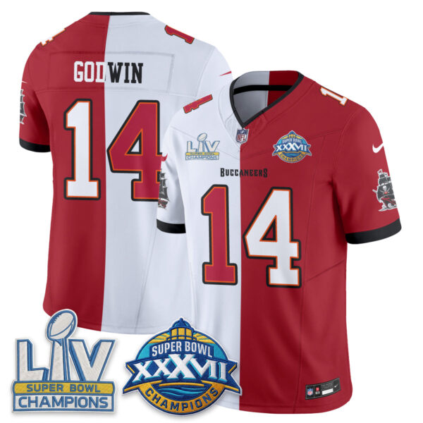 Tampa Bay Buccaneers Chris Godwin Super Bowl Split Vapor Limited Jersey - All Stitched - White Red