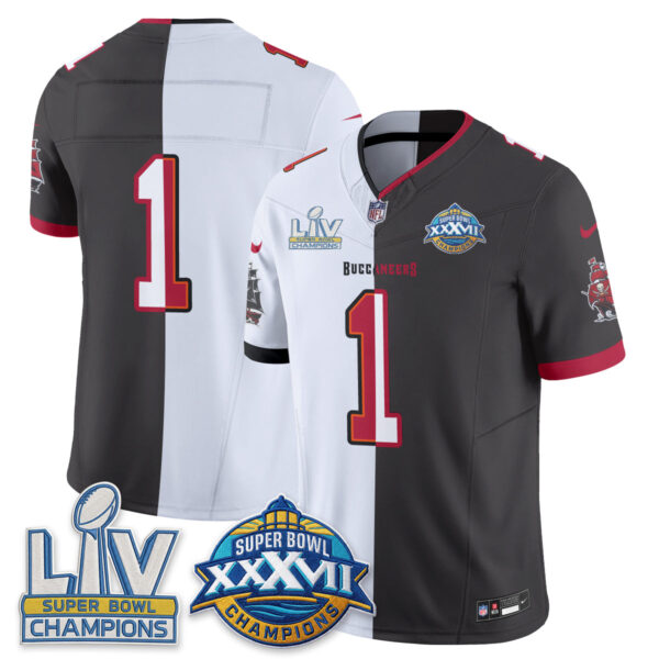 Tampa Bay Buccaneers Team Super Bowl Split Vapor Limited Jersey - All Stitched - White Pewter