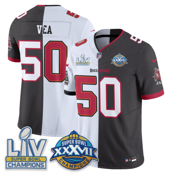 Tampa Bay Buccaneers Vita Vea Super Bowl Split Vapor Limited Jersey - All Stitched - White Pewter