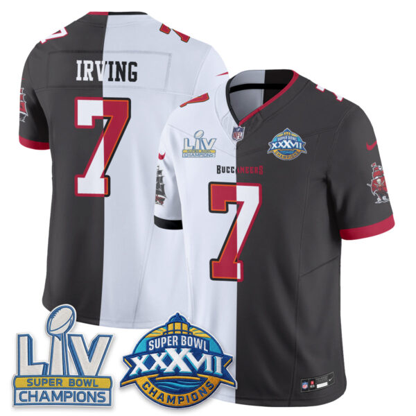 Tampa Bay Buccaneers Bucky Irving Super Bowl Split Vapor Limited Jersey - All Stitched - White Pewter