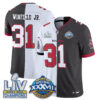Tampa Bay Buccaneers Antoine Winfield Jr. Super Bowl Split Vapor Limited Jersey - All Stitched - White Pewter