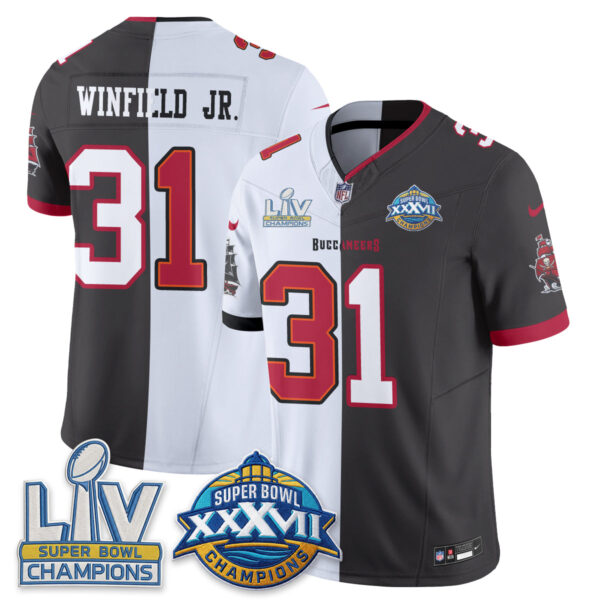 Tampa Bay Buccaneers Antoine Winfield Jr. Super Bowl Split Vapor Limited Jersey - All Stitched - White Pewter