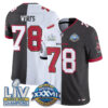 Tampa Bay Buccaneers Tristan Wirfs Super Bowl Split Vapor Limited Jersey - All Stitched - White Pewter