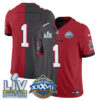 Tampa Bay Buccaneers Team Super Bowl Split Vapor Limited Jersey - All Stitched - Red Pewter