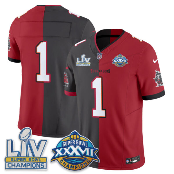 Tampa Bay Buccaneers Team Super Bowl Split Vapor Limited Jersey - All Stitched - Red Pewter