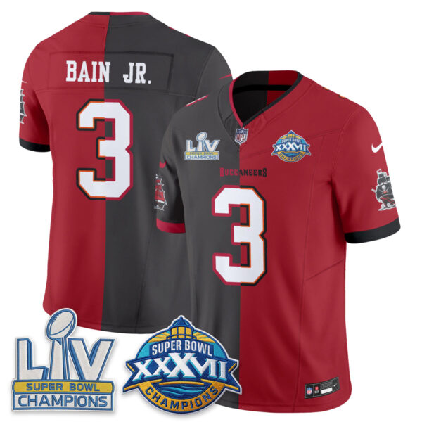 Tampa Bay Buccaneers Rueben Bain Jr. Super Bowl Split Vapor Limited Jersey - All Stitched - Red Pewter