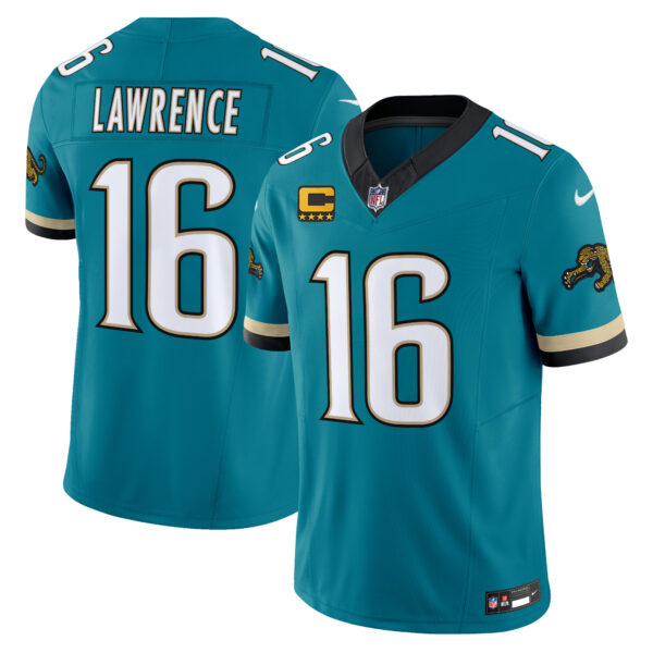 Jacksonville Jaguars Trevor Lawrence Throwback Vapor Limited Jersey - All Stitched - Teal