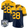 Green Bay Packers AJ Dillon Throwback 100th Season Patch Vapor Limited Jersey - All Stitched - Navy