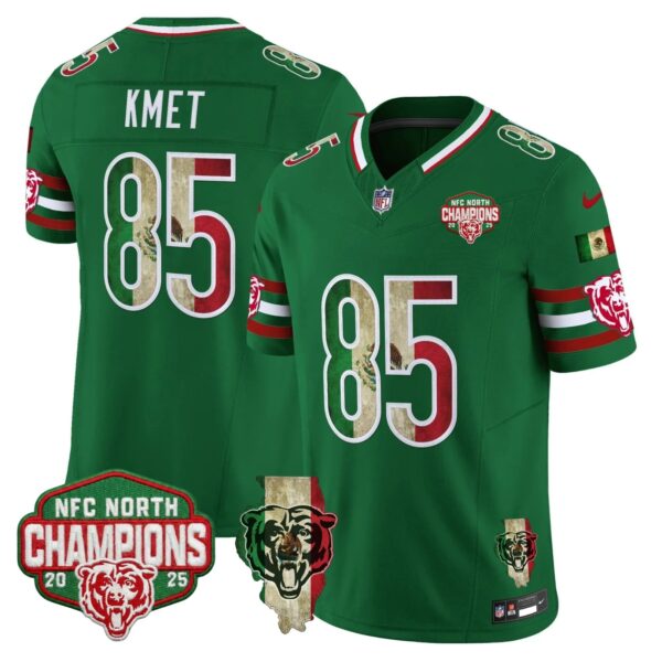 Chicago Bears Cole Kmet Mexico NFC North Champions Patch Limited Edition - All Stitched - Green