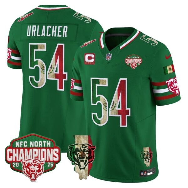 Chicago Bears Brian Urlacher Mexico NFC North Champions Patch Limited Edition - All Stitched - Green