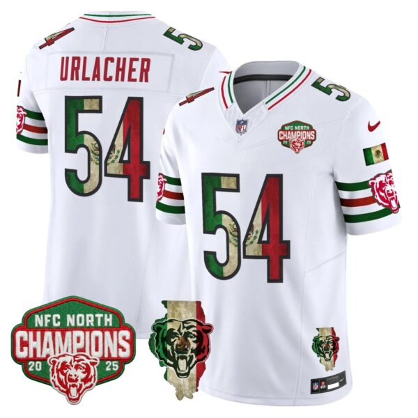 Chicago Bears Brian Urlacher Mexico NFC North Champions Patch Limited Edition - All Stitched - White