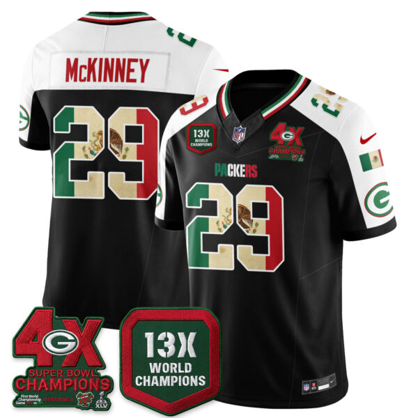 Green Bay Packers Xavier McKinney Mexico Edition Vapor Jersey - All Stitched - Alternate
